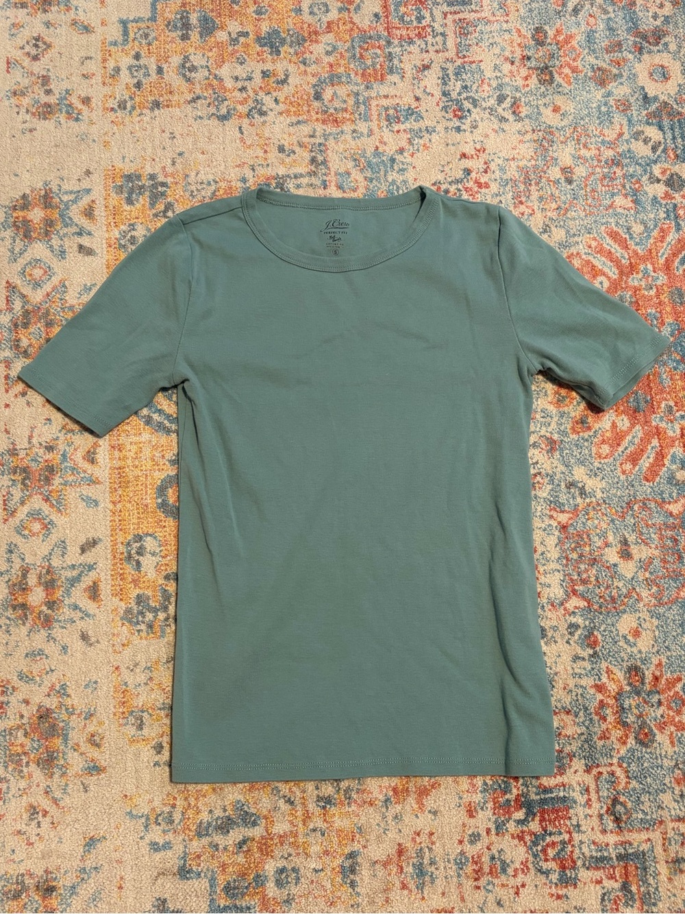 J.Crew perfect fit green cotton short sleeved tshirt